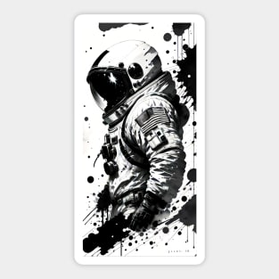 Standing Astronaut in Black and White Sticker